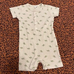 Kate Quinn 12-18 Stamped Sage Leaf Shortie Union Suit